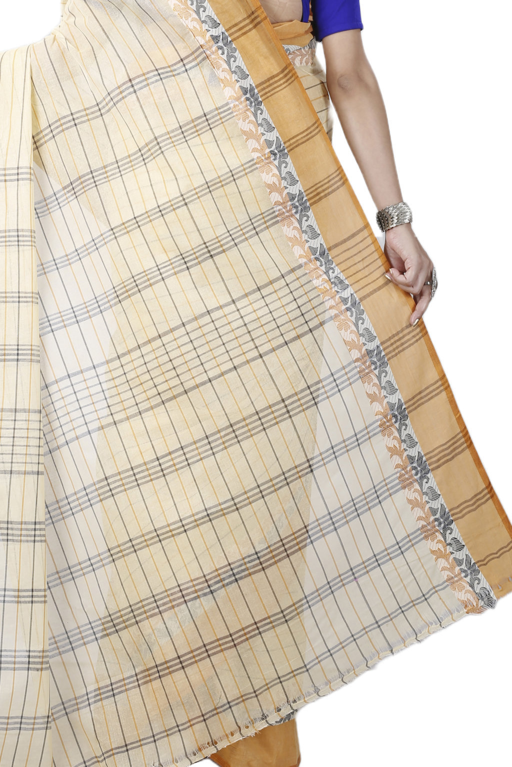 Yellow Pure Cotton Subha Tant Saree (1083)